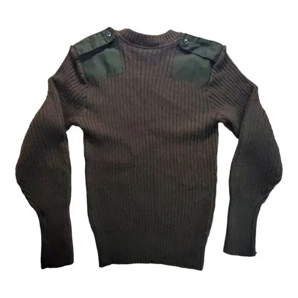 Military Sweater Men's 42 Green 100% Wool Pullover Commando Vintage Long Sleeve - Picture 2 of 15